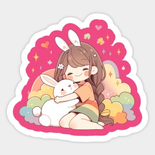 girl rabbit Sticker